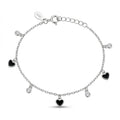 Noir Heart Charm Bracelet
