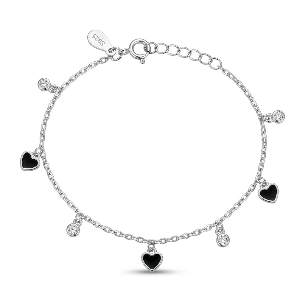 Noir Heart Charm Bracelet