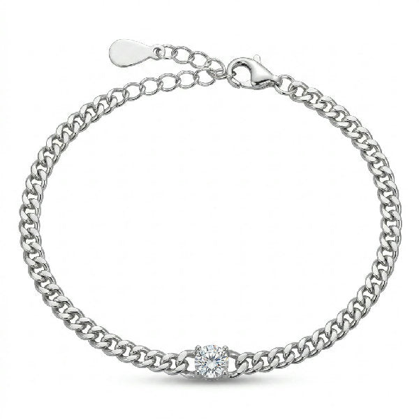 Clear Stone Curb Bracelet