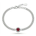 Ruby Halo Curb Bracelet