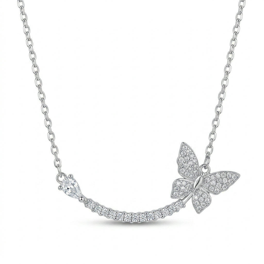 Butterfly Crescent Necklace