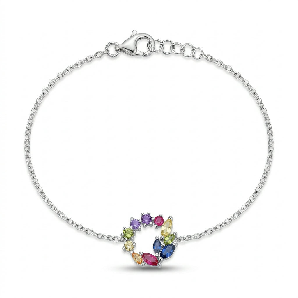 Gemstone Leaf Bracelet