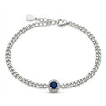 Sapphire Halo Curb Bracelet