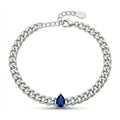 Sapphire Teardrop Curb Bracelet