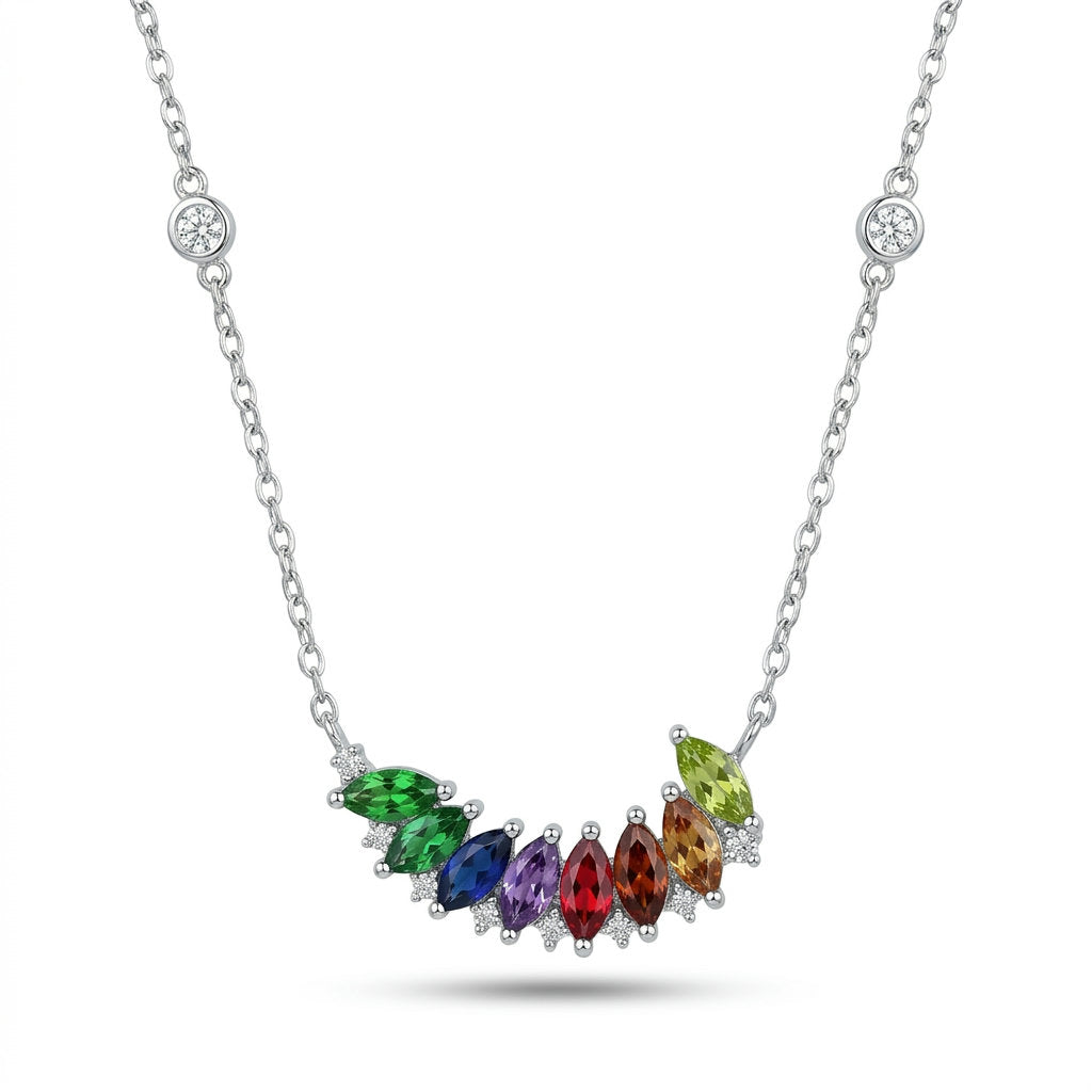 Rainbow Petal Necklace