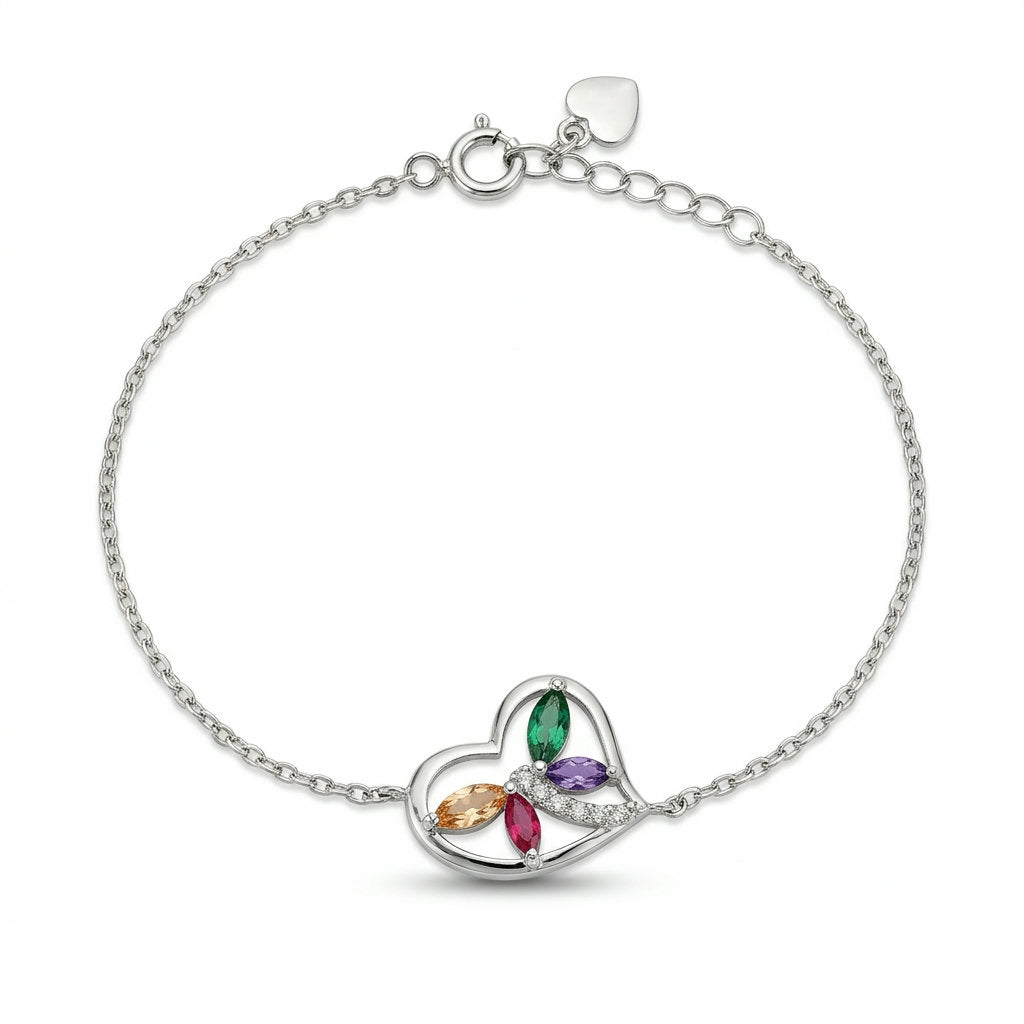 Silver Rainbow Heart