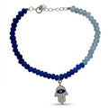 "Kaf Fatima" Blue Bead Bracelet