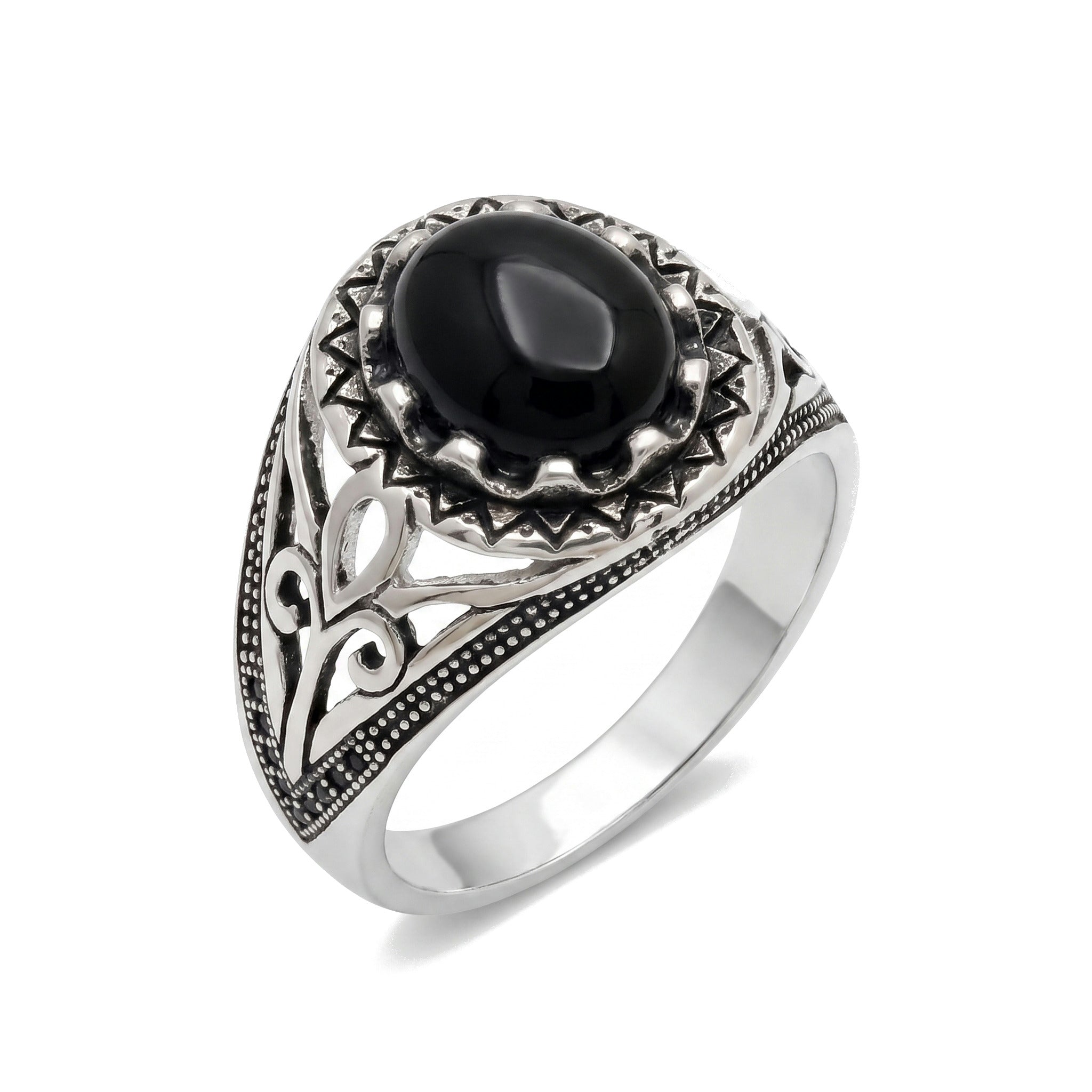 Imperial Black Stone Ring (Semi-Precious Stone)
